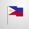 Phillipines waving Flag design vector background