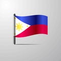 Phillipines waving Shiny Flag design vector