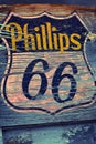 Phillips 66 gas station sign and logo. Royalty Free Stock Photo