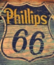 Phillips 66 gas station sign and logo. Royalty Free Stock Photo