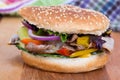 Philly cheese steak burger sandwich Royalty Free Stock Photo