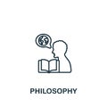 Philosofy icon. Line simple Science icon for templates, web design and infographics Royalty Free Stock Photo