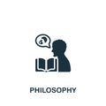 Philosofy icon. Monochrome simple Science icon for templates, web design and infographics