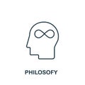 Philosofy icon from science collection. Simple line element Philosofy symbol for templates, web design and infographics Royalty Free Stock Photo