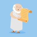 Classic Greek philosopher in cartoon style. Vector illustration.