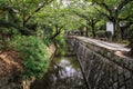 The Philosopher`s Path during a hot summer day, Kansai Province, Kyoto, Japan