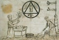 alchemical illustration of the three arrows taken from the speculum veritas