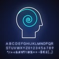 Philosophical film neon light icon