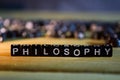 PHILOSOPHY concept wooden blocks on the table Royalty Free Stock Photo