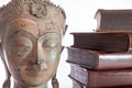 Philosophy and ethics. The philosopher Buddha statue and ancient Royalty Free Stock Photo