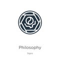 Philosophy icon vector. Trendy flat philosophy icon from signs collection isolated on white background. Vector illustration can be