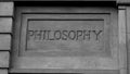 `Philosophy` In Roman Style Stone Carving