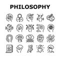 Philosophy Science Collection Icons Set Vector