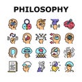 Philosophy Science Collection Icons Set Vector