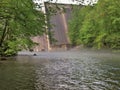 Mist over Water at Philpott Dam in the Blue Ridge Mountains Royalty Free Stock Photo