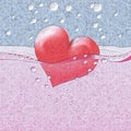 Philtre drink of love relief painting on generated knit texture