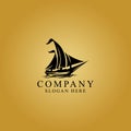 Phinisi logo vector illustration. Sailboat logo vector Royalty Free Stock Photo