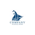 Phinisi logo vector illustration. Sailboat logo vector Royalty Free Stock Photo