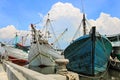 Phinisi ship in Sunda Kelapa Harbor, Jakarta, Indonesia. Royalty Free Stock Photo