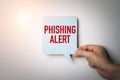 PHISHING ALERT. Data security, criminals, technology and information concept