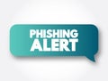 Phishing Alert text message bubble, concept background Royalty Free Stock Photo