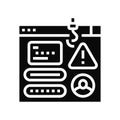 phishing attacks glyph icon vector illustration