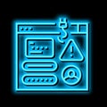 phishing attacks neon glow icon illustration