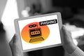 Phishing concept on a tablet Royalty Free Stock Photo