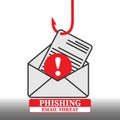 Phishing. Email Threat. Vector illustration on the topic of electronic fraud