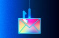 Phishing - Phishing Icon with Letter and Fishing Hook - Conceptual Illustration