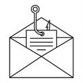 Phishing personal mail icon, outline style