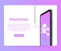 Phishing via internet isometric vector concept illustration. Email spoofing or fishing messages. Royalty Free Stock Photo