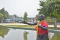 Phisuea Samut giant statue in the water