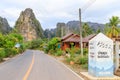 Phitsanulok, Thailand - December 30, 2018: Beautiful limestome mountain range at Ban Mung Village, Noen Maprang District