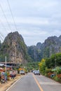 Phitsanulok, Thailand - December 30, 2018: Beautiful limestome mountain range at Ban Mung Village, Noen Maprang District Royalty Free Stock Photo