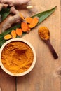 Phlai herb, Cassumunar ginger both fresh and as a powder