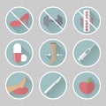 Phlebology vector flat icons