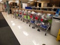 Phlebotomy carts lined up in hospital laboratory Royalty Free Stock Photo