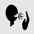 Phlegm or Cough medical logo. people cough in hand icon, logo