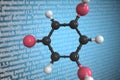Phloroglucinol scientific molecular model, 3D rendering Royalty Free Stock Photo