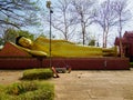 A large statue of a reclining Buddha at Phnom Bros Pagoda, Cambodia Royalty Free Stock Photo