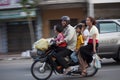 Family on motorbike in Phnom Penh, Cambodia