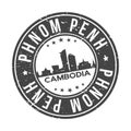 Phnom Penh Cambodia Asia Stamp Logo Icon Symbol Design Skyline City.