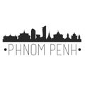 Phnom Penh Cambodia. City Skyline. Silhouette City. Design Vector. Famous Monuments.