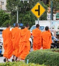 Buddhist monks in downtown Phnom Penh