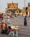 Street vendor near Preah Ang Dorngkeu shrine in the city of Phnom Penh