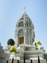 White stupa on the grounds of Silver Pagoda complex, a Buddhist temple inside the Royal