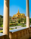 Phnom Penh, Cambodia. Royal Palace, Moonlight Pavilion. Travel and tourism in Asia. Buddhist culture landmark.