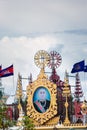 Image of decoration with Khmer King Portrait in Phnom Penh.