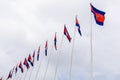 Image of Khmer flags. Celebration of national day.
